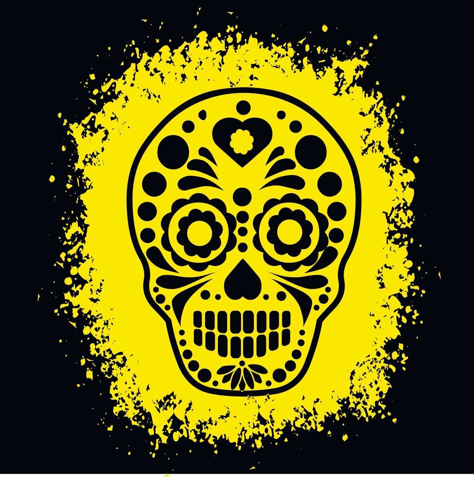 Holy Death, Day of the Dead, mexican sugar skull, grunge vintage design t shirts vector