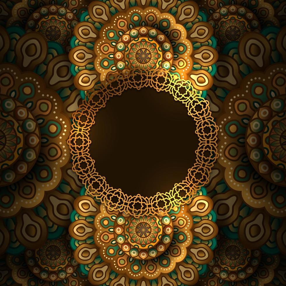 Fondo de decoración de patrón árabe elegante mandala de lujo vector