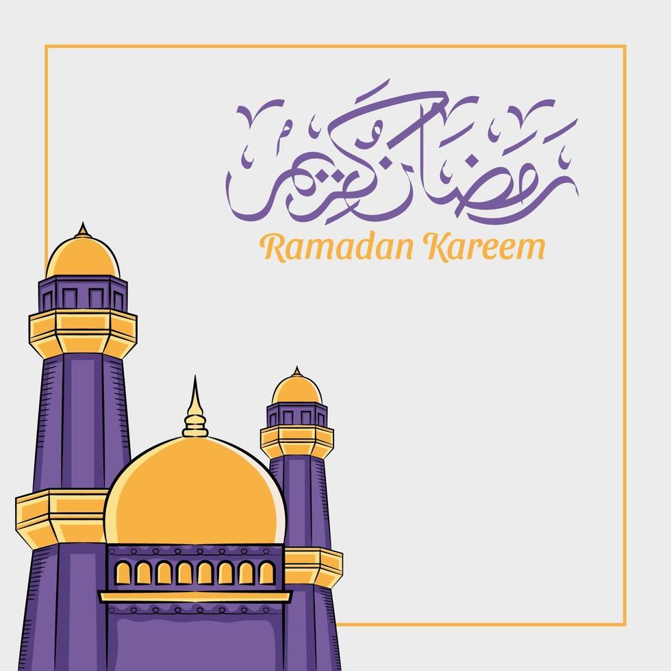 dibujado a mano ilustración de saludo de los días de ramadan kareem o eid al fitr vector