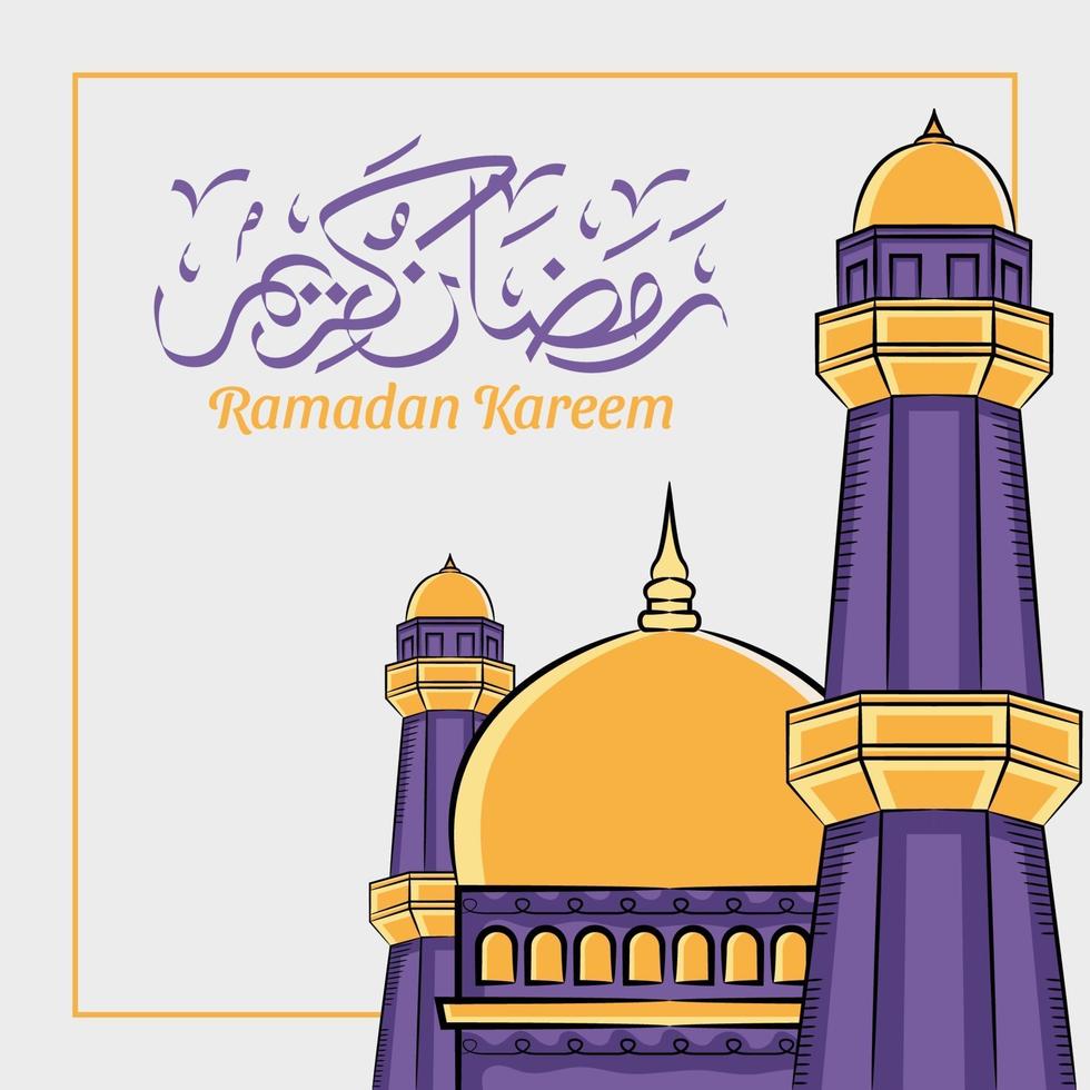 dibujado a mano ilustración de saludo de los días de ramadan kareem o eid al fitr vector