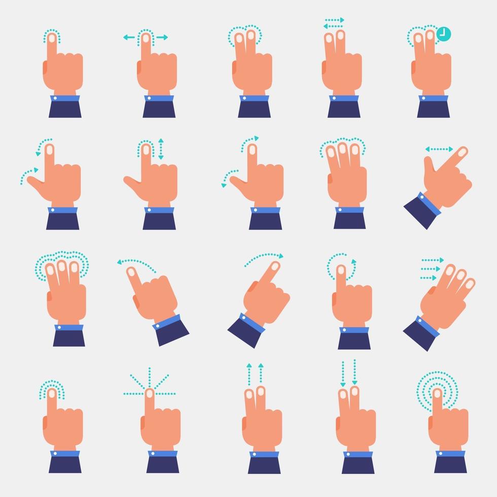 set of hands making finger gestures vector