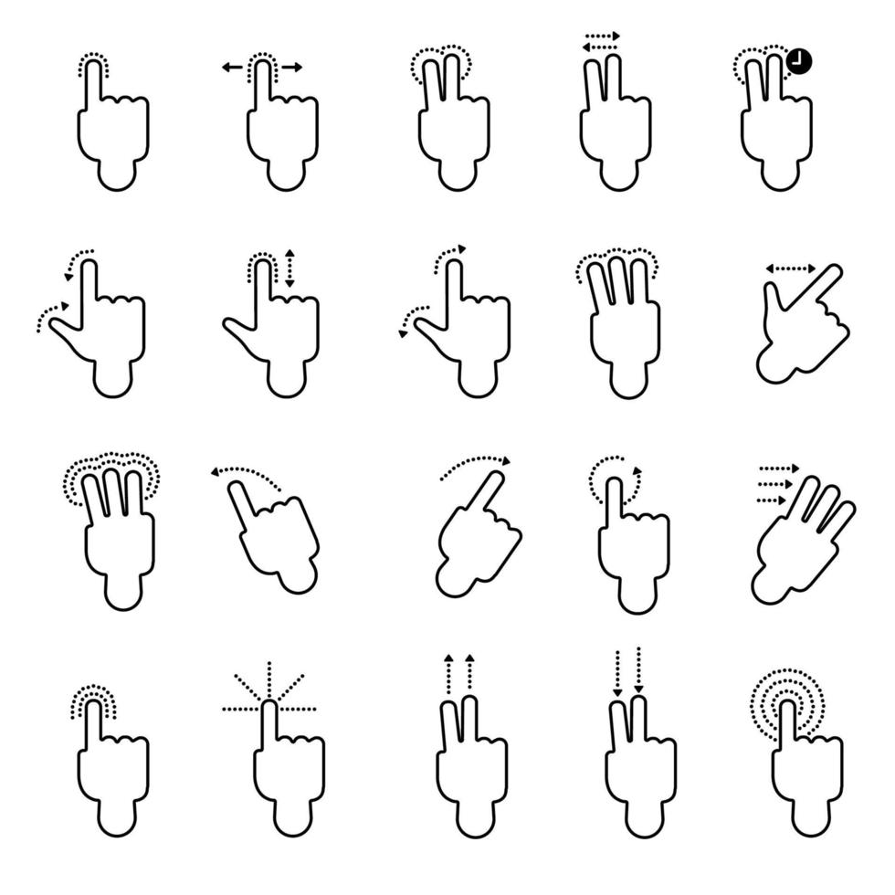 Set of hands making finger gestures vector