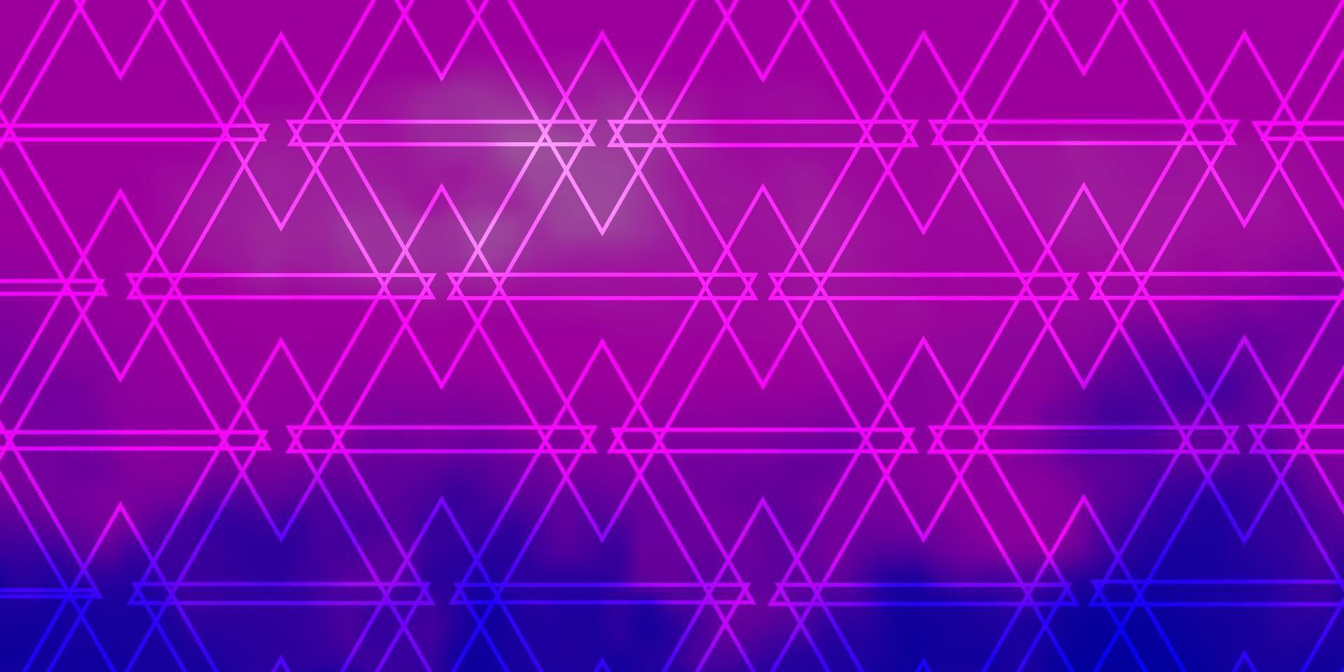Fondo de vector rosa claro, azul con líneas, triángulos.