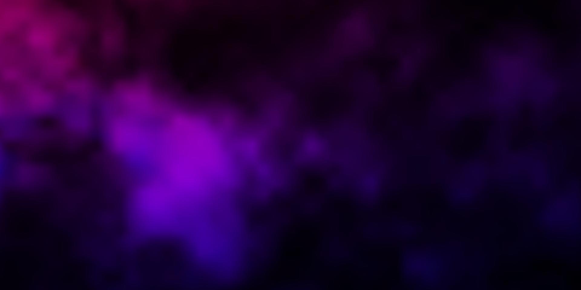 Dark Purple, Pink vector background with clouds.