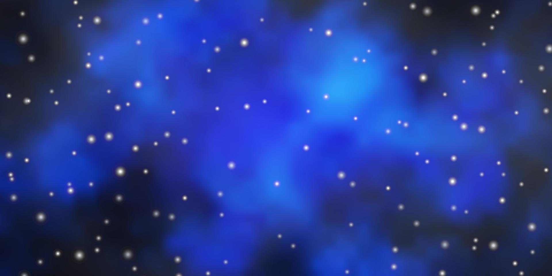 diseño de vector azul oscuro con estrellas brillantes.