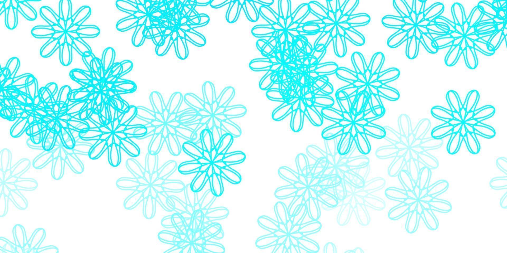 Light Green vector doodle background with flowers.