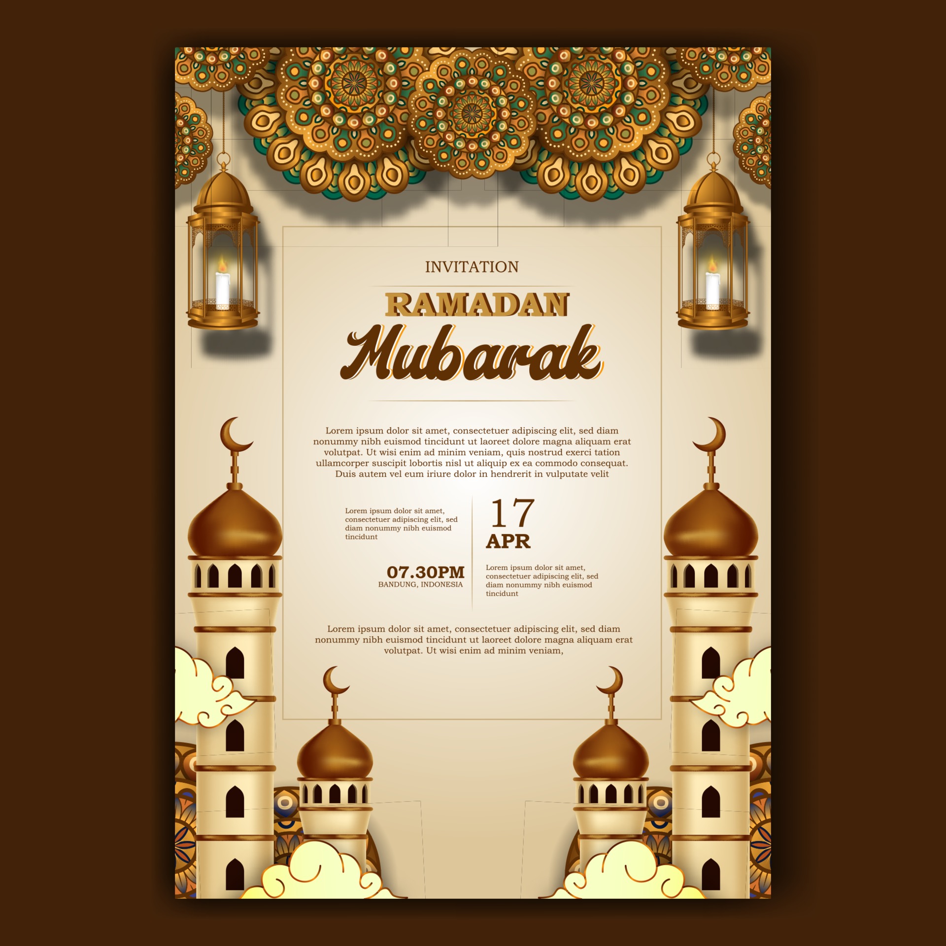 Ramadan Mubarak Iftar Party Poster Banner Invitation Template 2179515