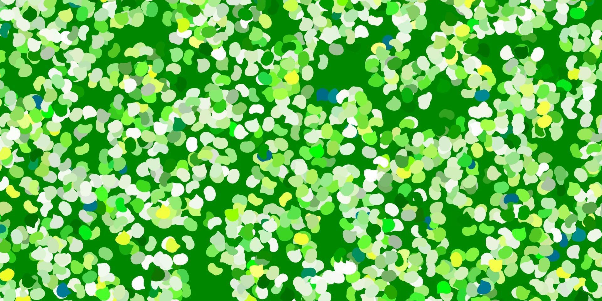 Light green, yellow vector pattern with abstract shapes.