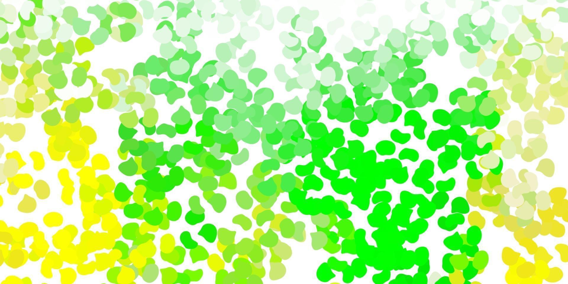 patrón de vector verde claro, amarillo con formas abstractas.