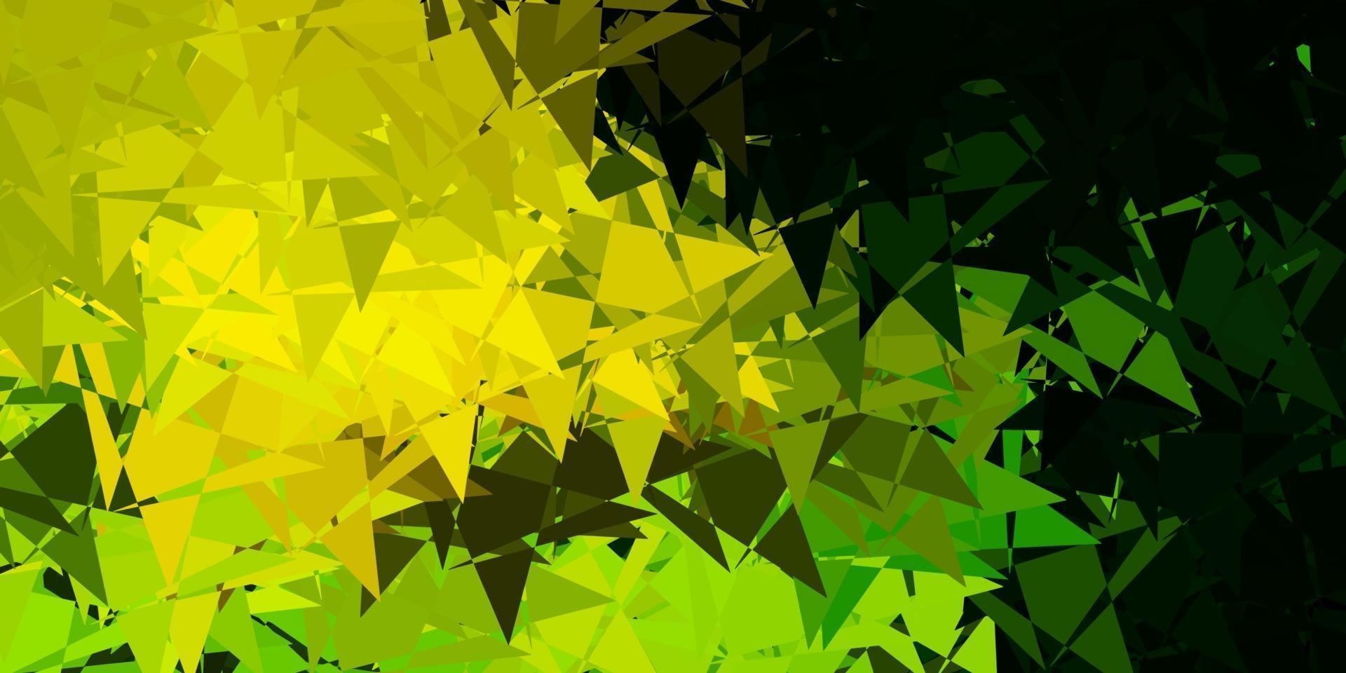 Light green, yellow vector background with triangles.