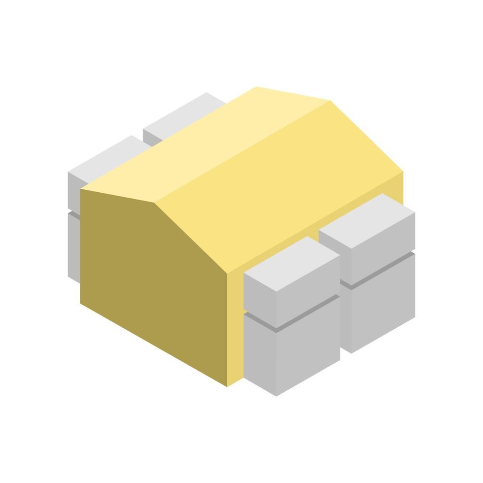 Isometric Building On White Background vector