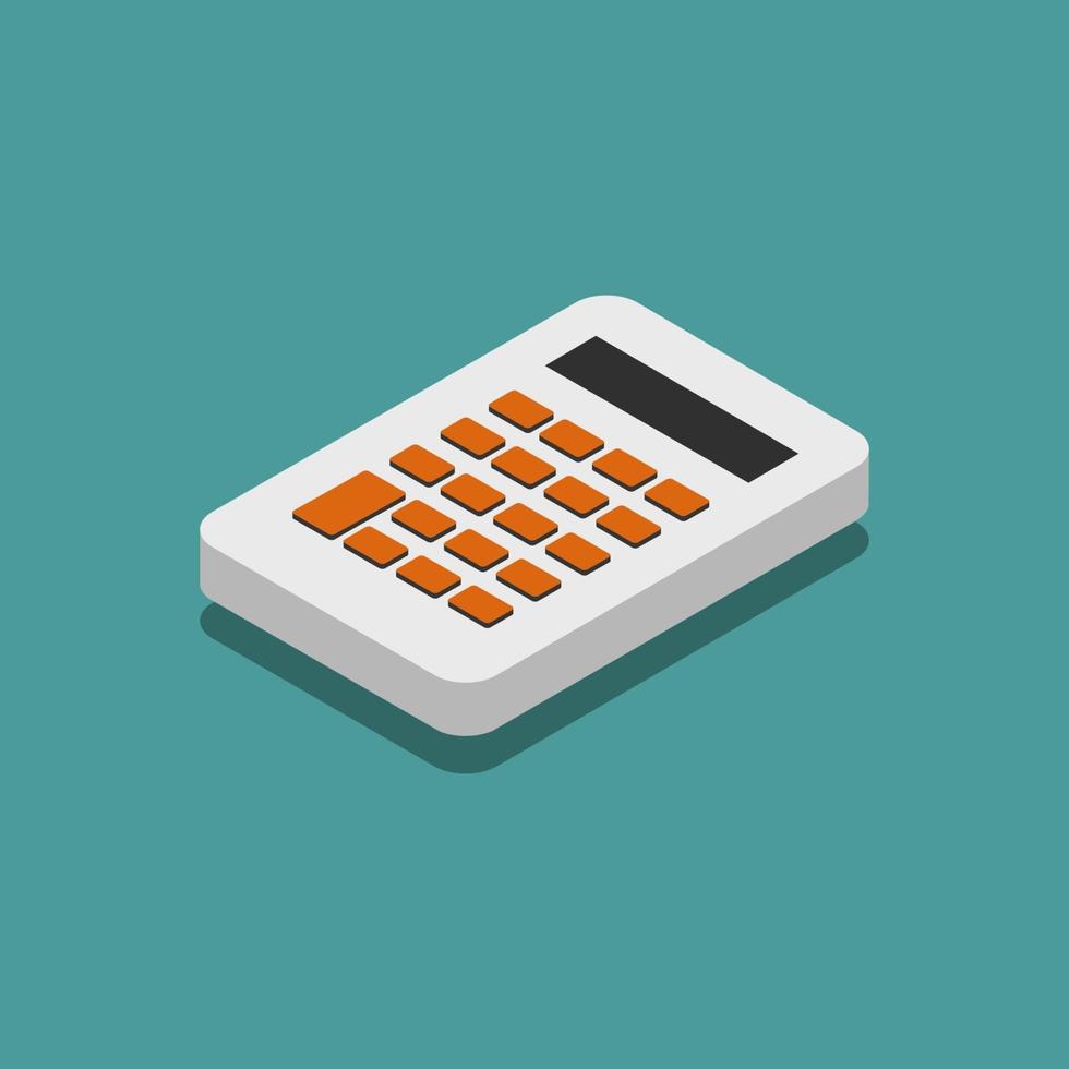 Isometric Calculator On White Background vector