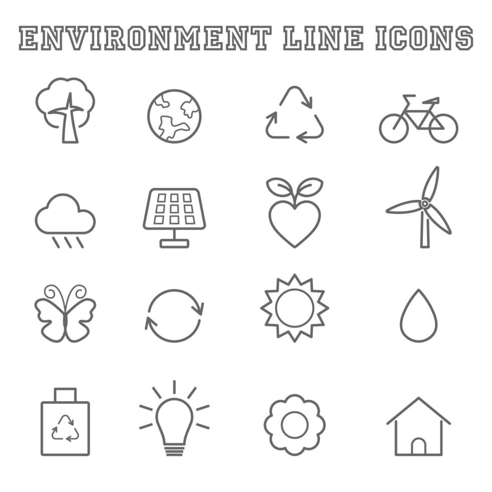 environment line icons vector