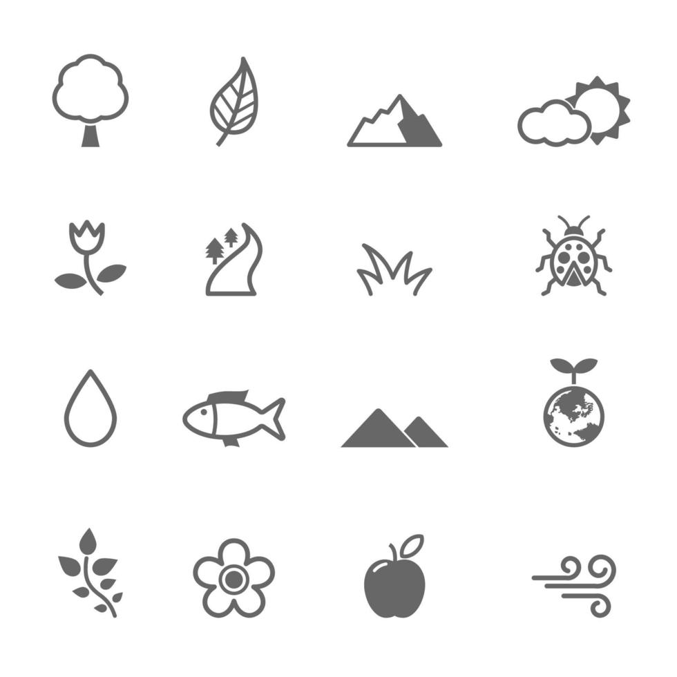 natural icons vector