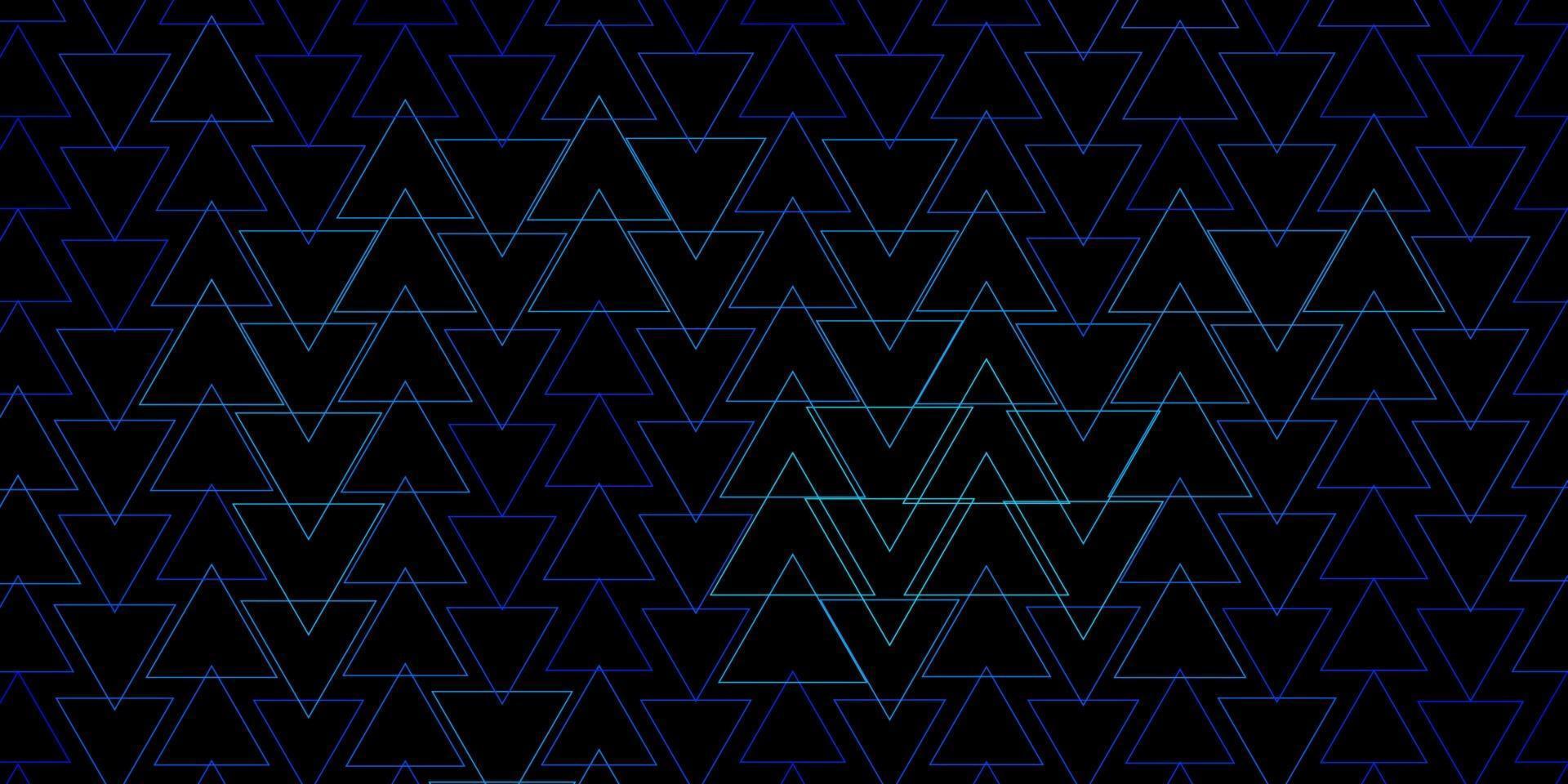 Dark BLUE vector pattern with lines, triangles.