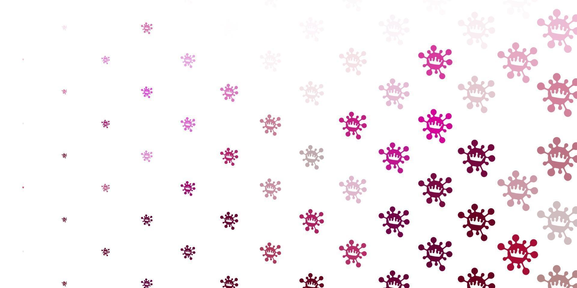 Light pink vector texture with disease symbols.