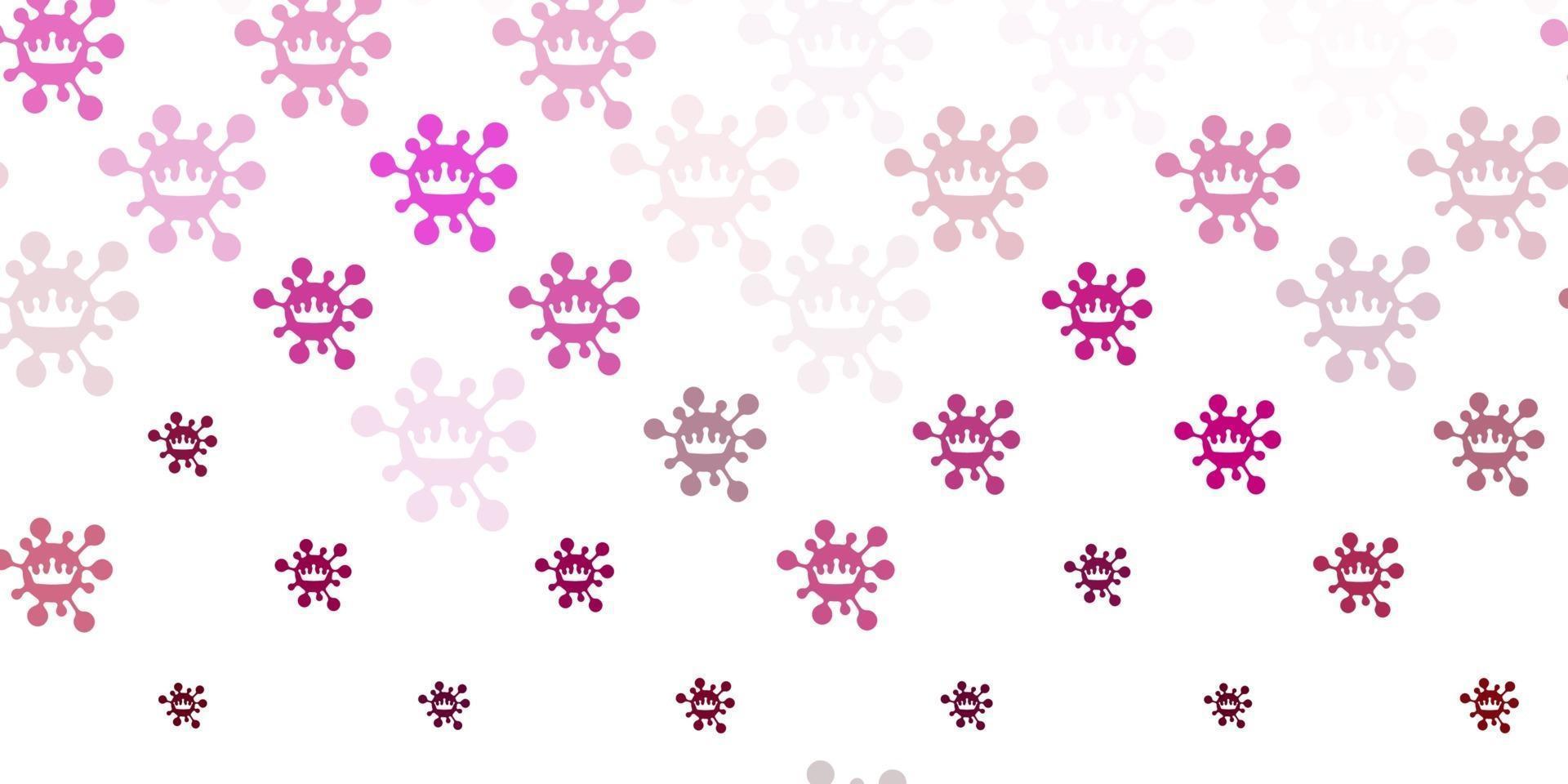 Light Pink vector backdrop with virus symbols.
