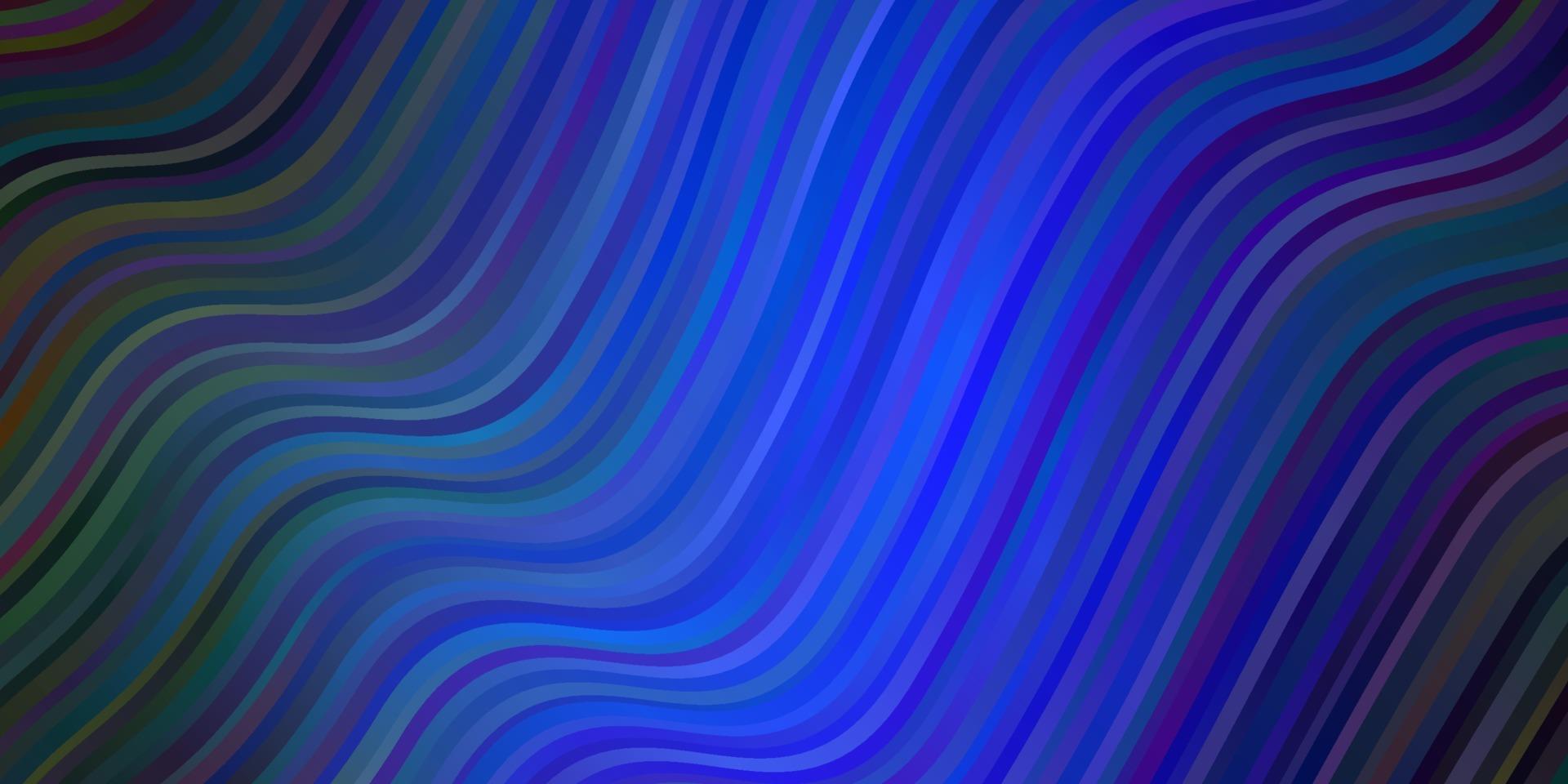 Fondo de vector azul oscuro, verde con líneas curvas.