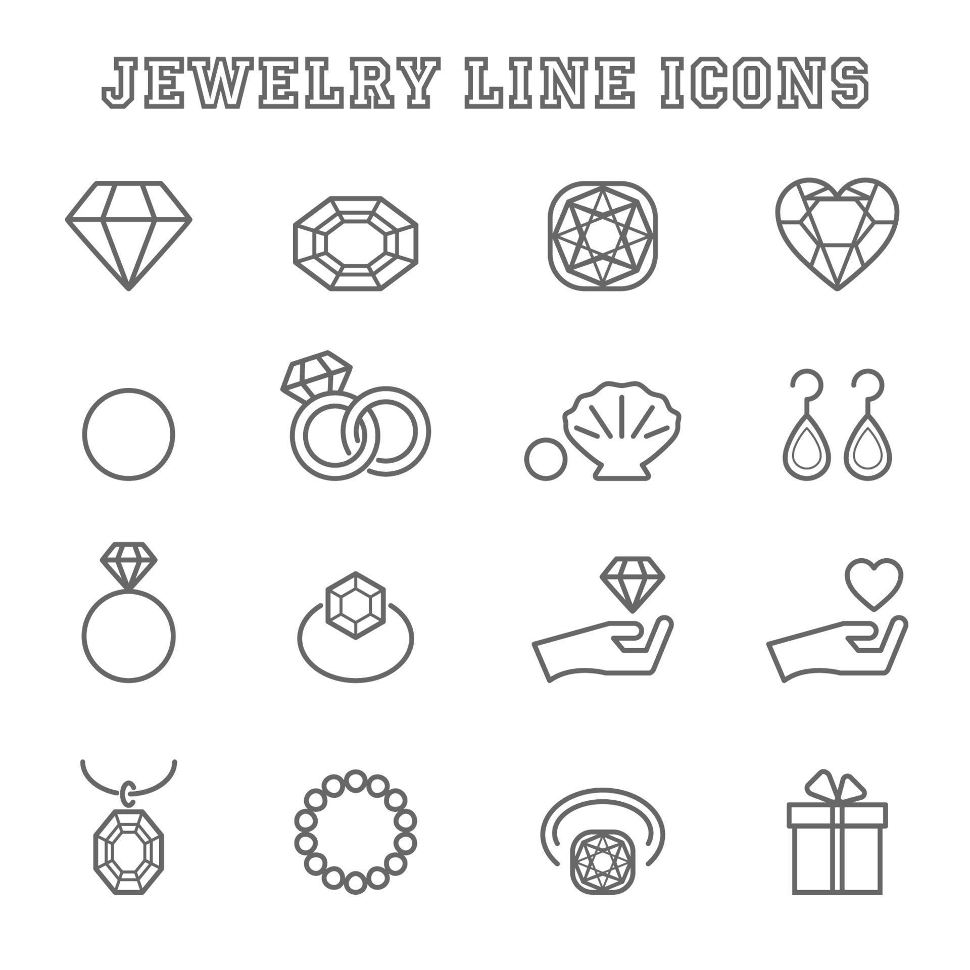 jewelry line icons 2180037 Vector Art at Vecteezy