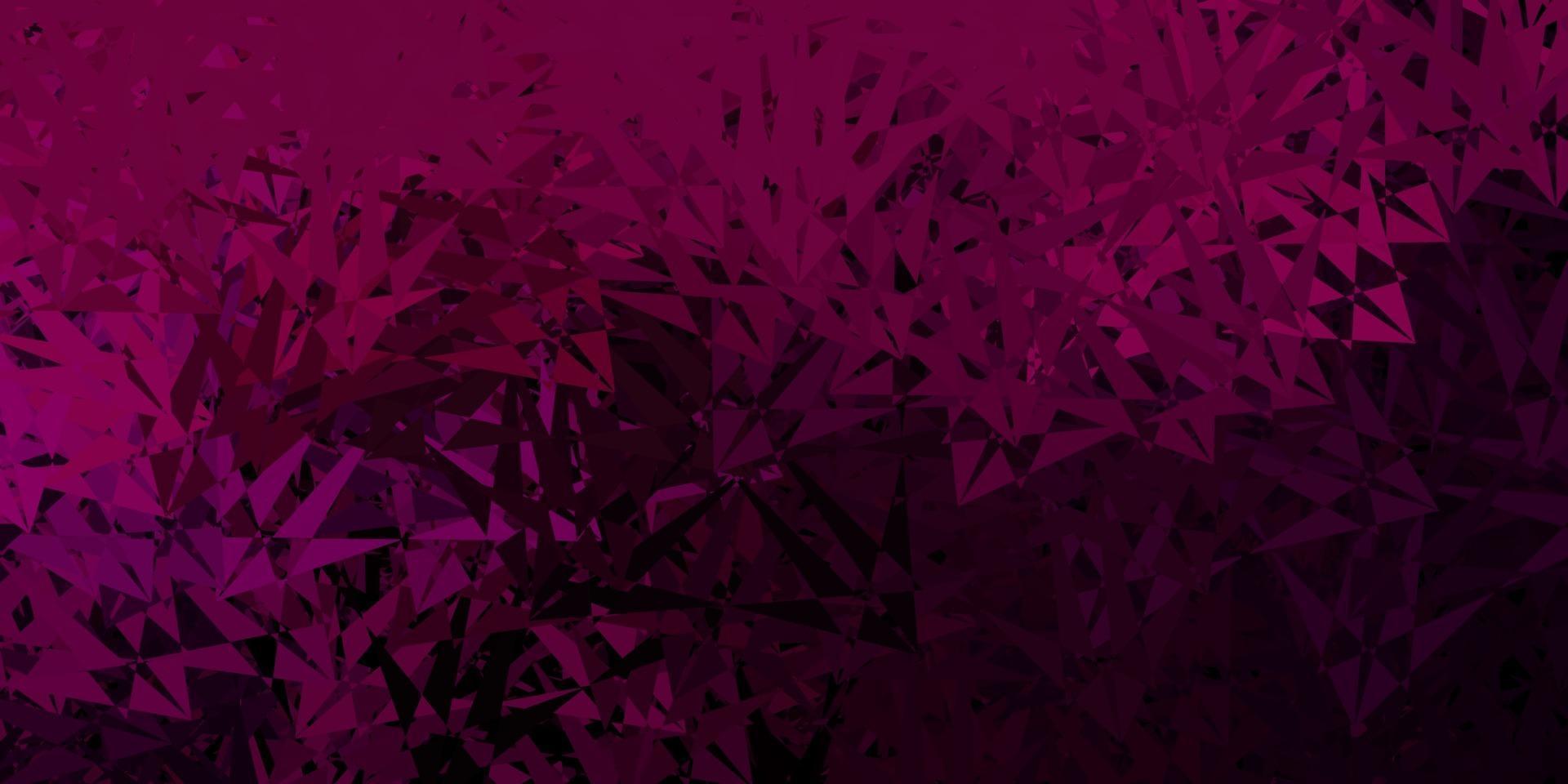 Dark pink vector backdrop with triangles, lines.