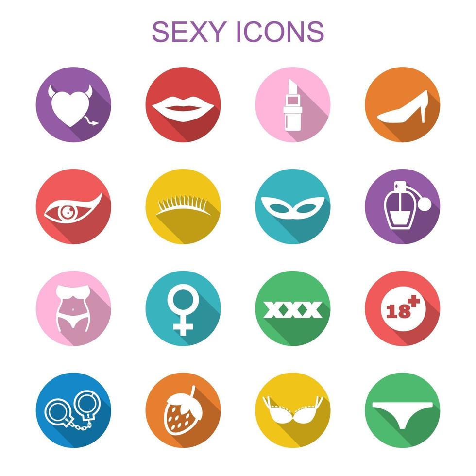 sexy long shadow icons vector