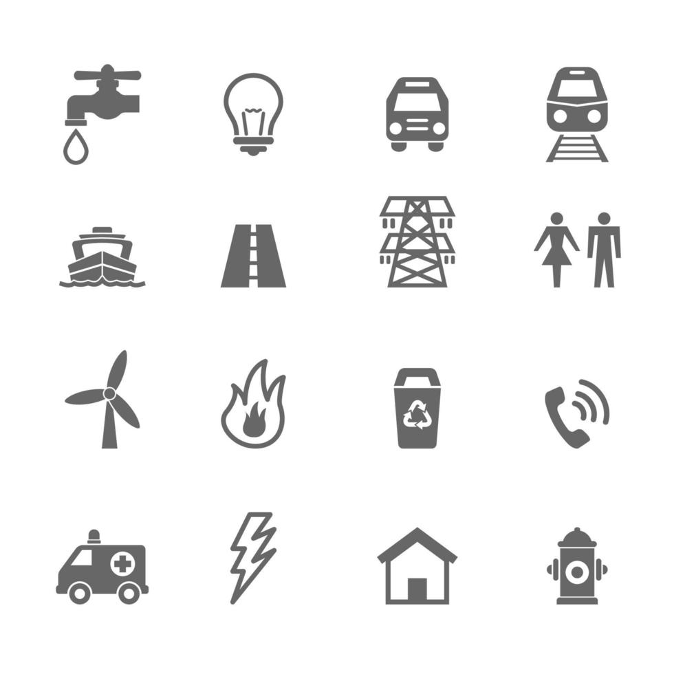 public utility icons vector