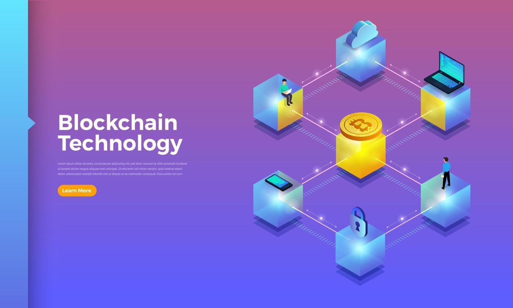 Blockchain and cryptocurrency technology vector