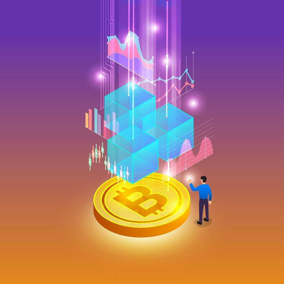 Blockchain and cryptocurrency technology vector
