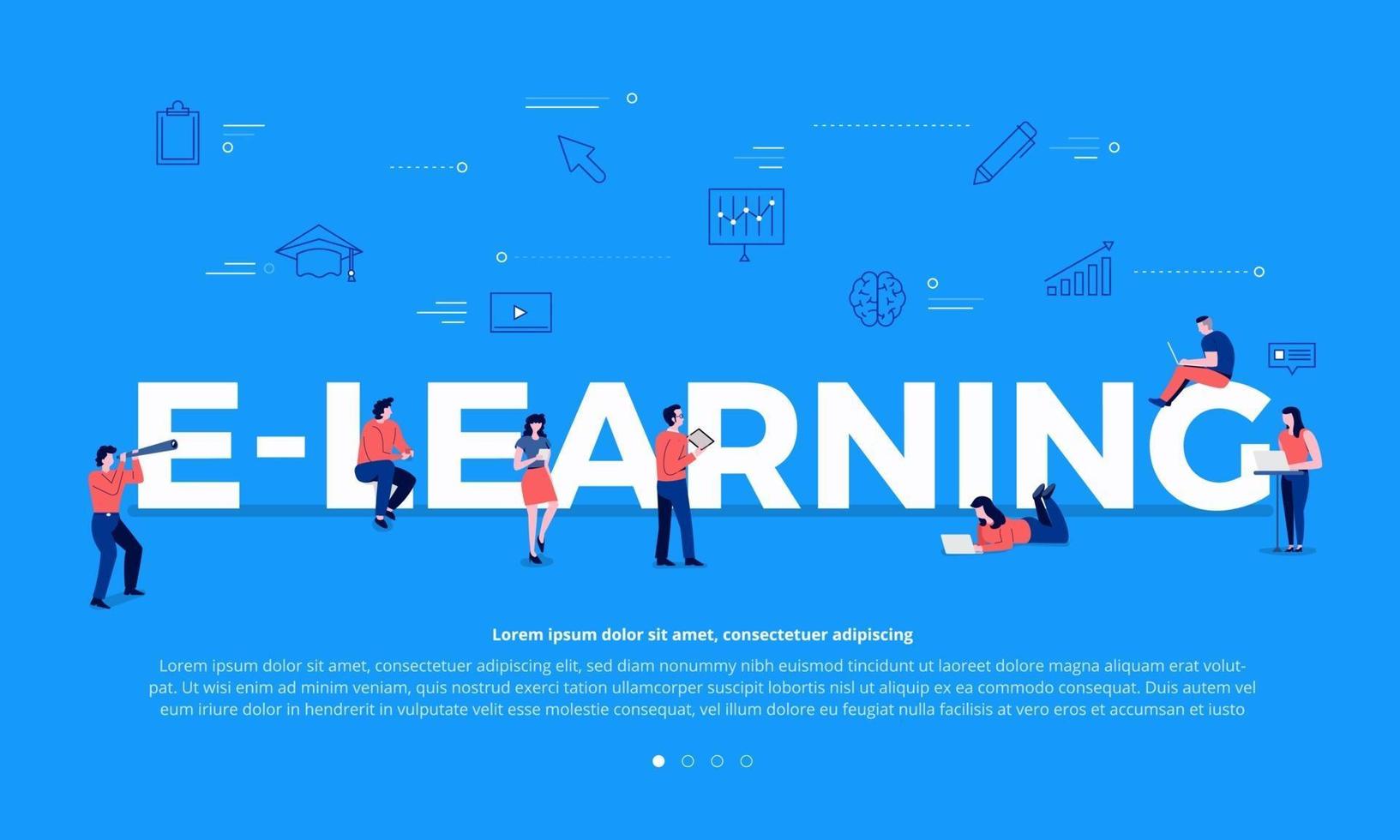 E-learning online education vector