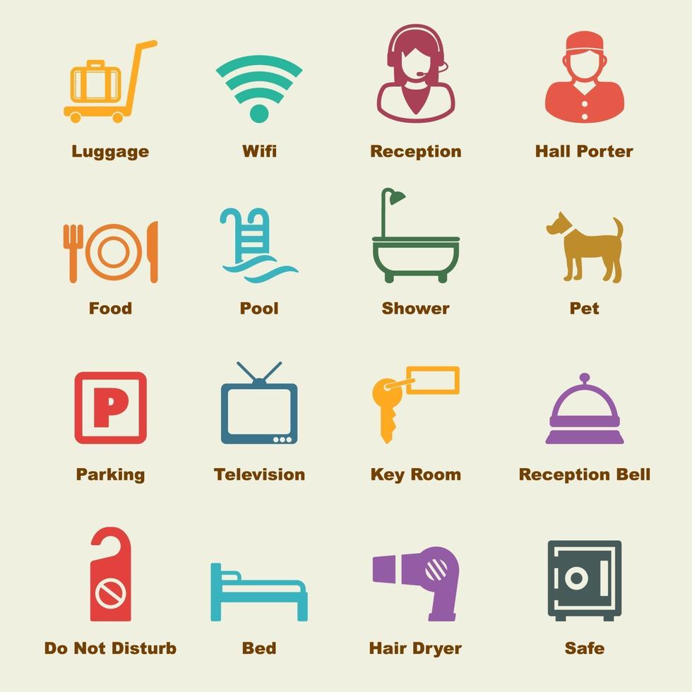 hotel service elements vector