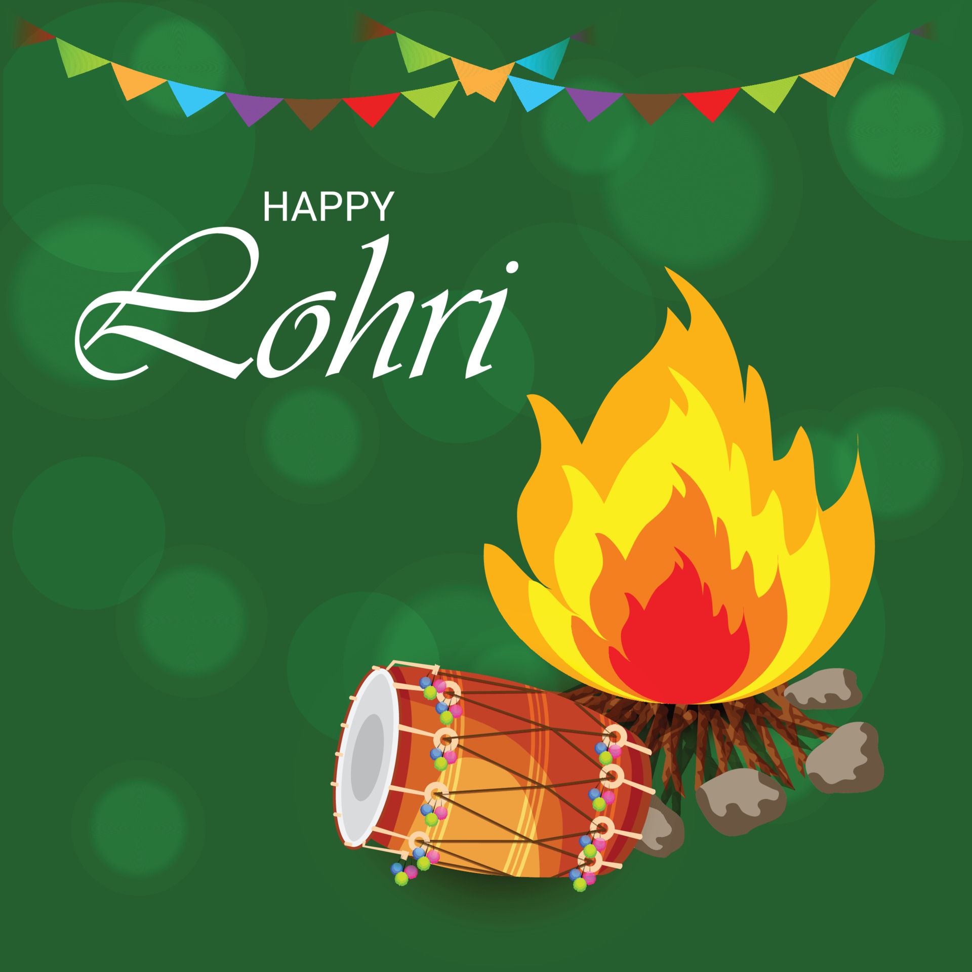 Vector illustration of a Background for Happy Lohri holiday Template for  Punjabi Festival. 2180456 Vector Art at Vecteezy