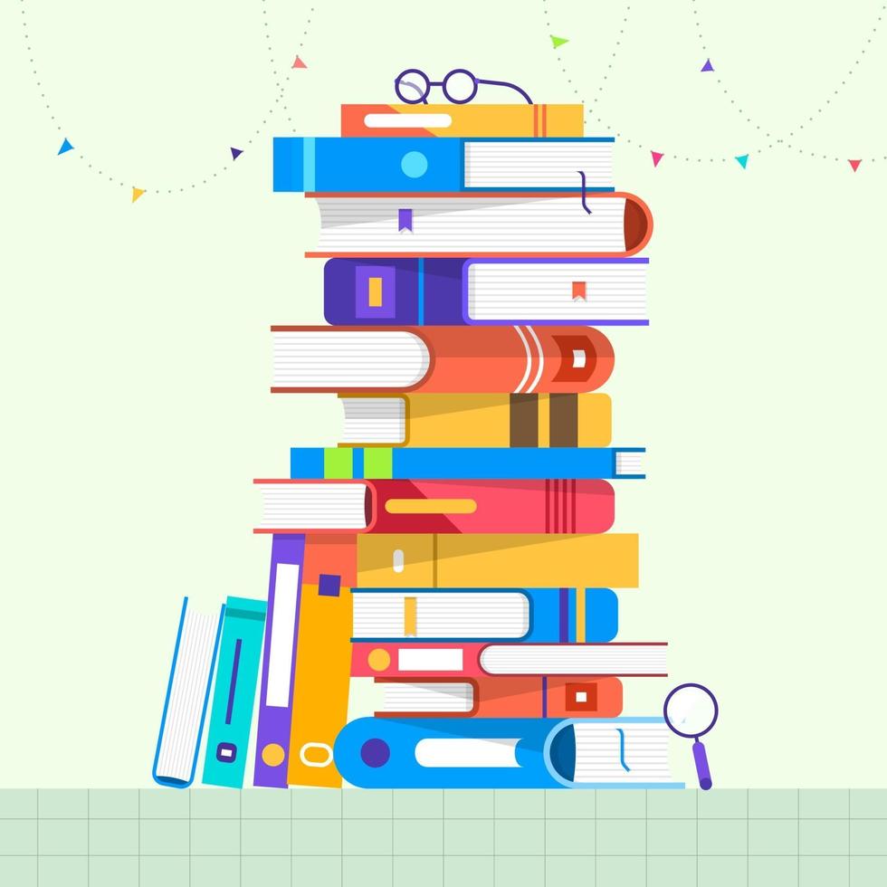Flat design set of books vector
