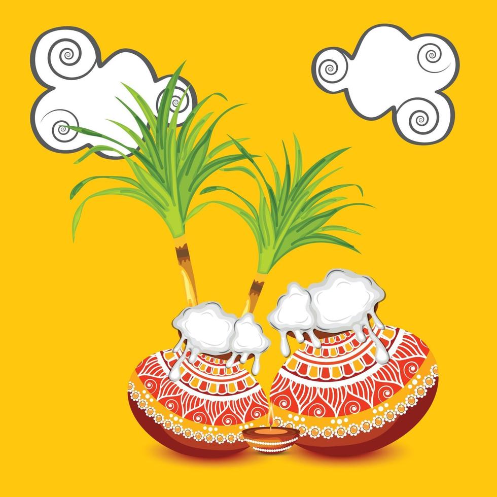 Vector illustration of a Background for Happy Pongal Holiday Harvest  Festival of Tamil Nadu South India. 2180609 Vector Art at Vecteezy