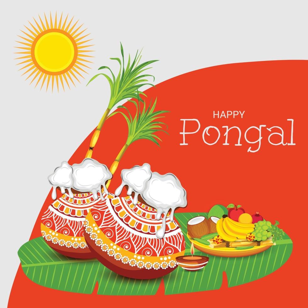Vector illustration of a Background for Happy Pongal Holiday ...