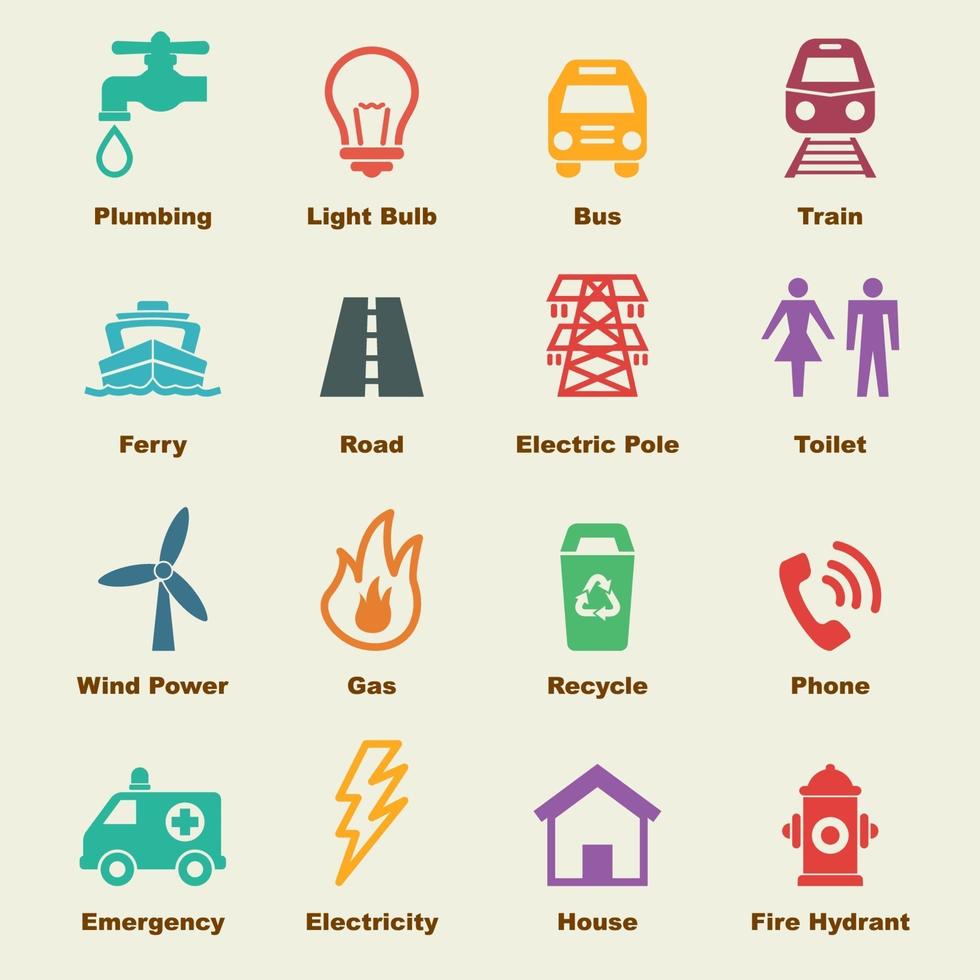 public utility elements vector