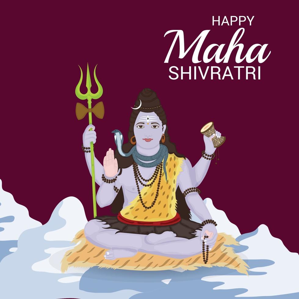 ilustración vectorial de un fondo para feliz maha shivratri. vector