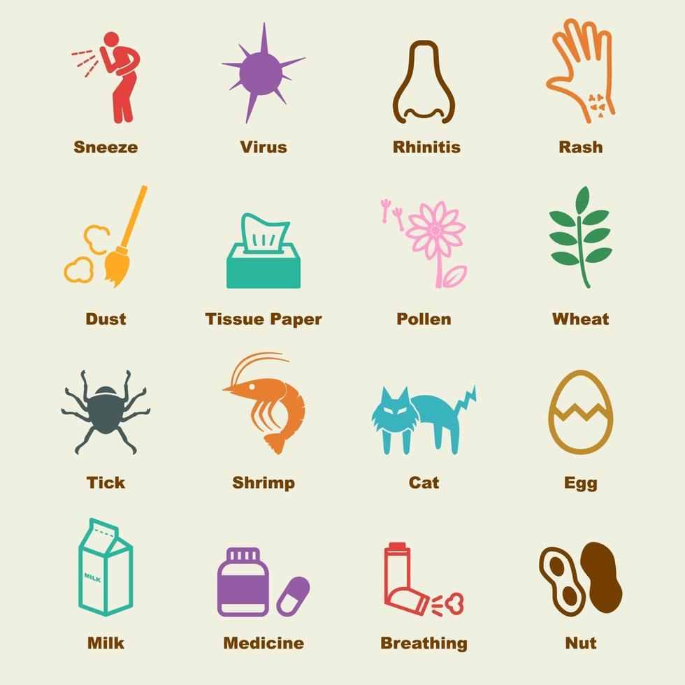 allergies vector elements