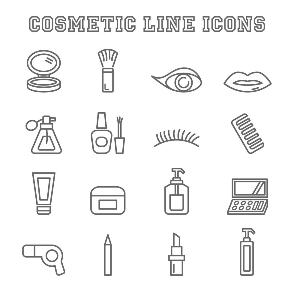 cosmetic line icons vector