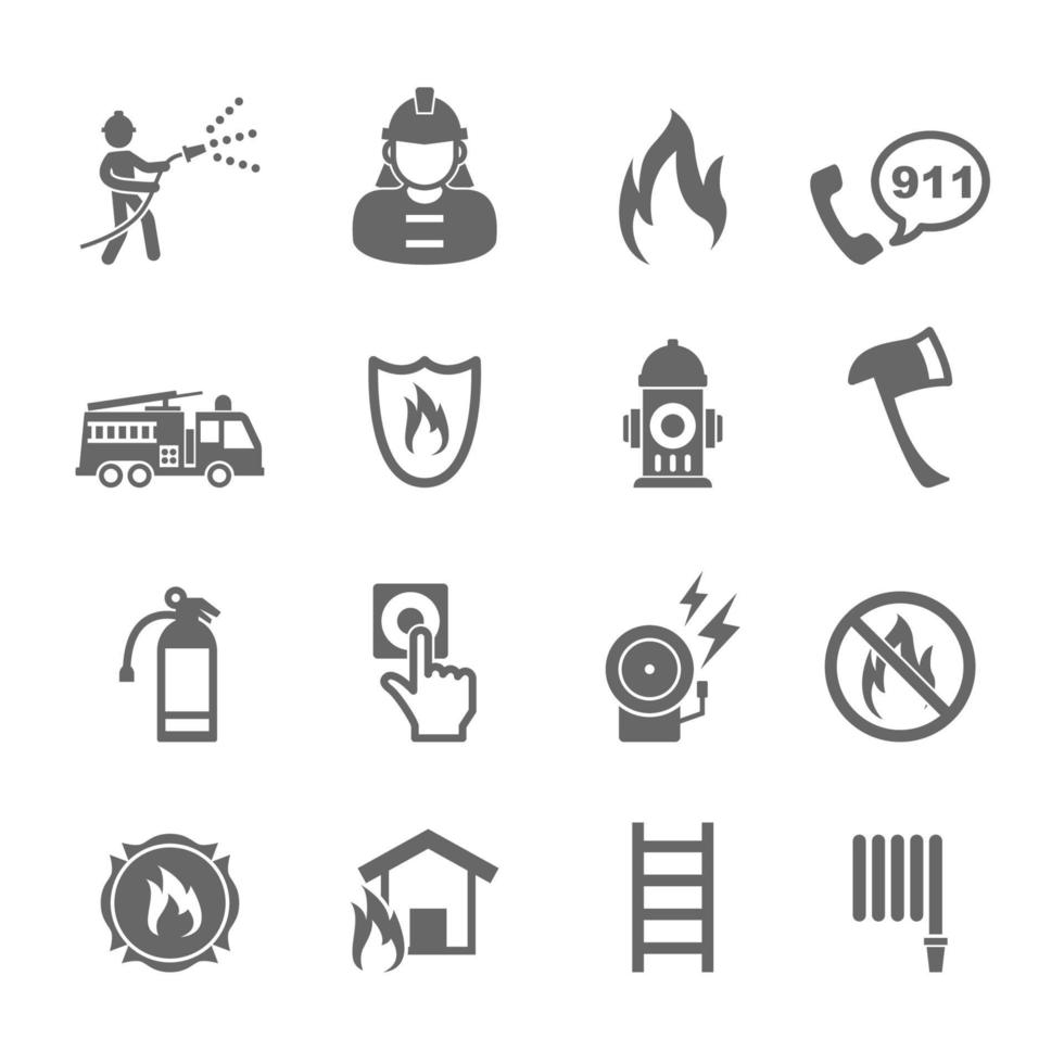 iconos de vector de bombero