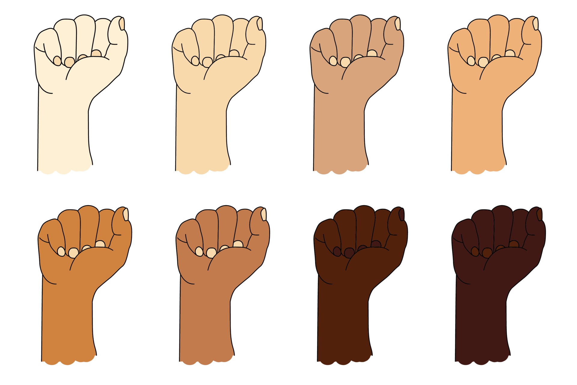Collection Of Human Ethnic Hands With Different Skin Color Hand Collection Of Human Ethnic Hands With Different Skin Color Hand