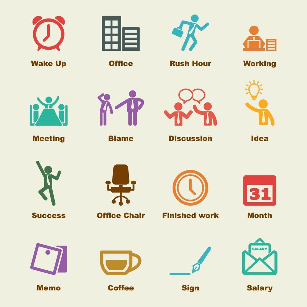 office life elements vector