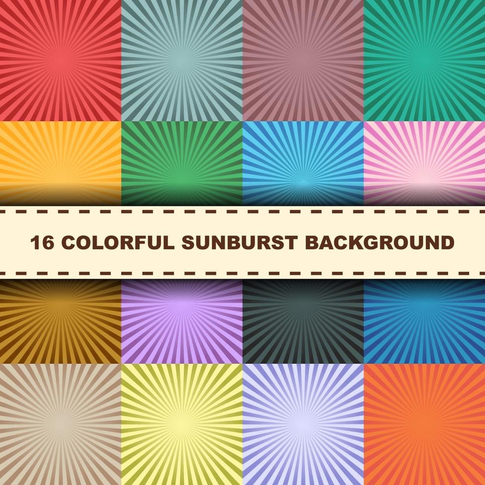 colorful sunburst vector