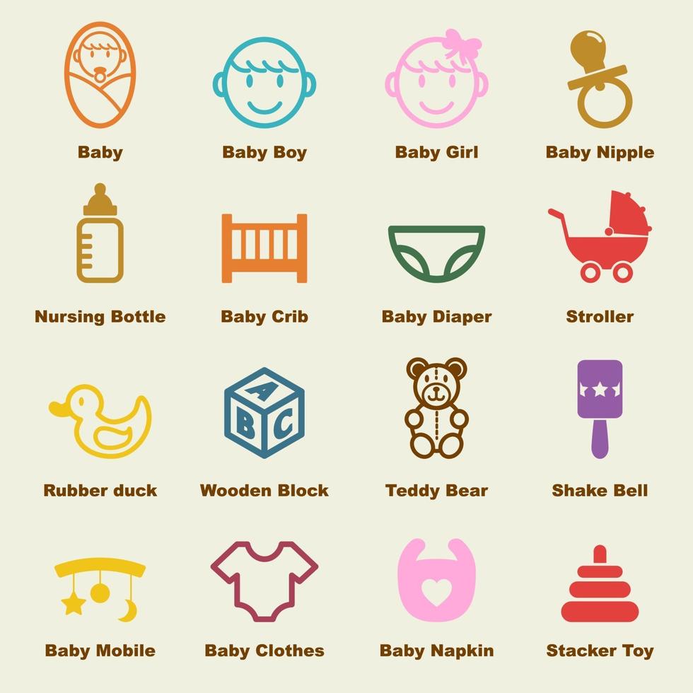 elementos de vector de bebé