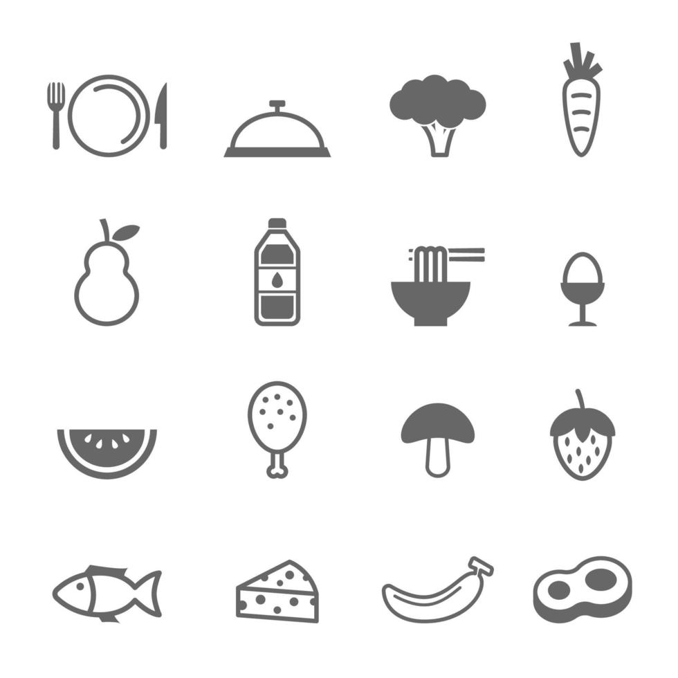 iconos de comida limpia vector