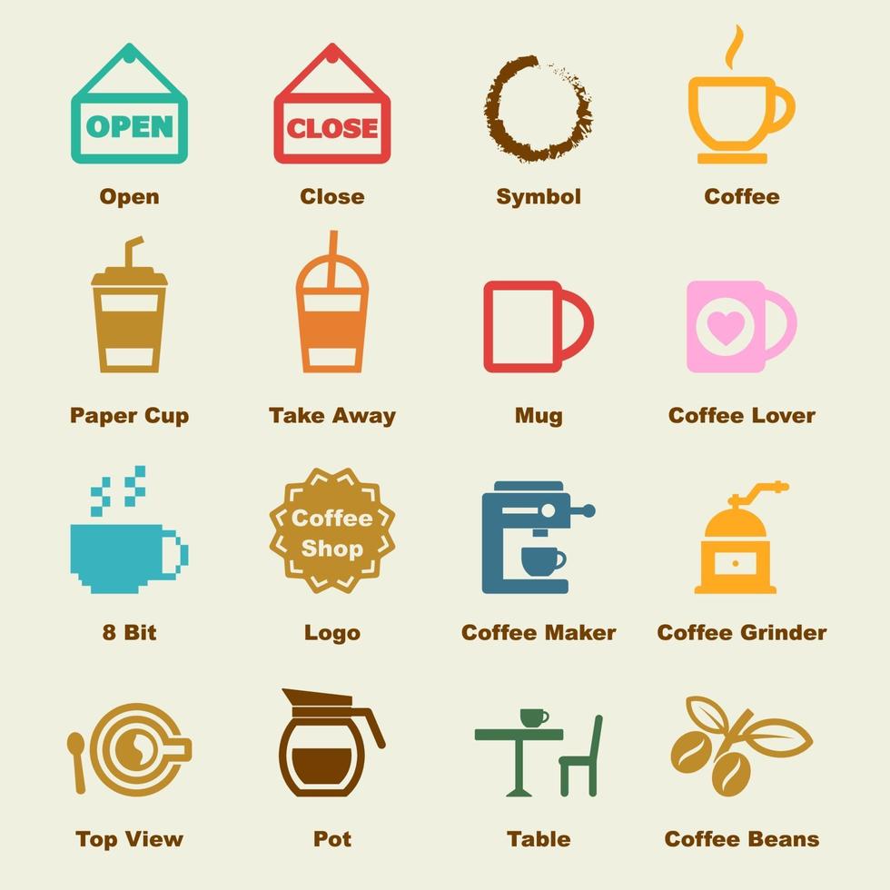 coffee shop elements vector