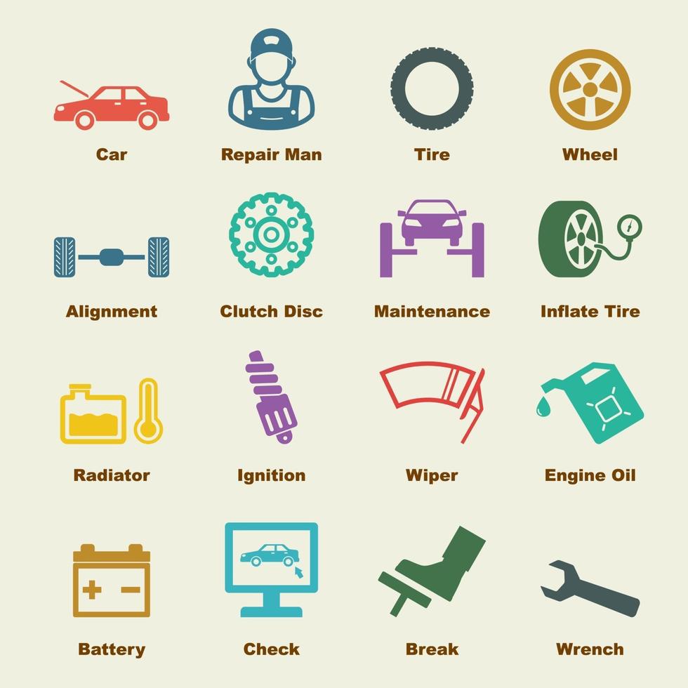 car service elements vector