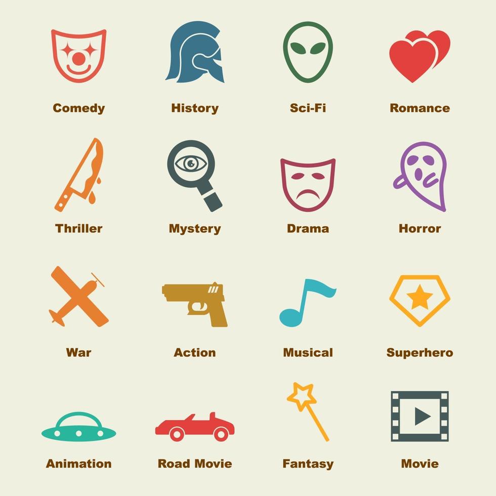 movie genre elements vector