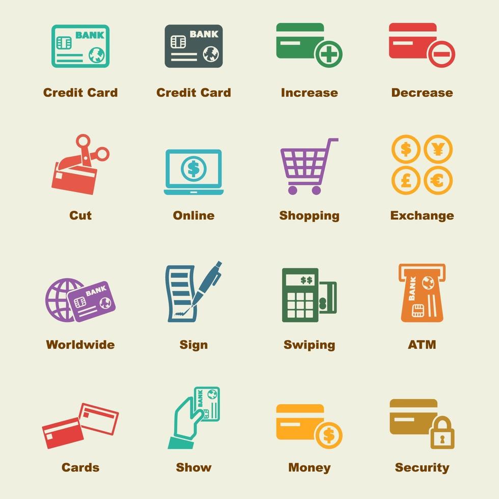 credit card elements vector