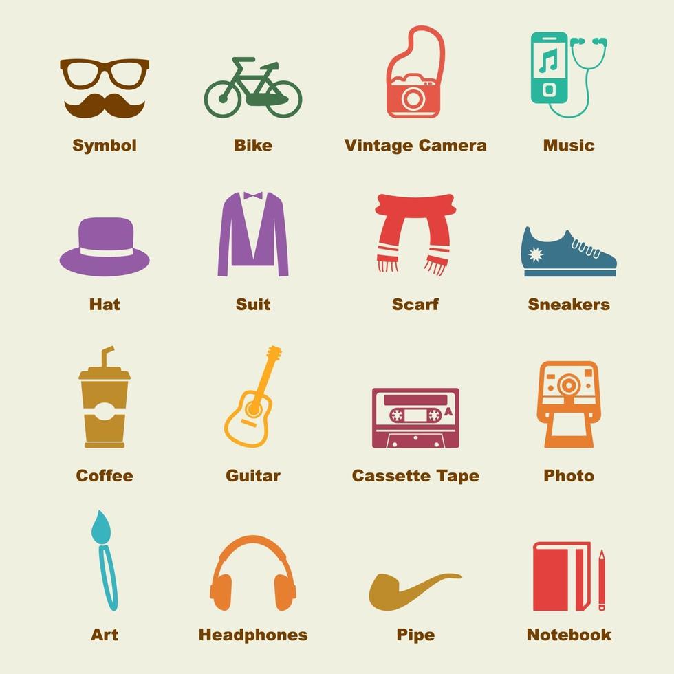 hipster vector elements