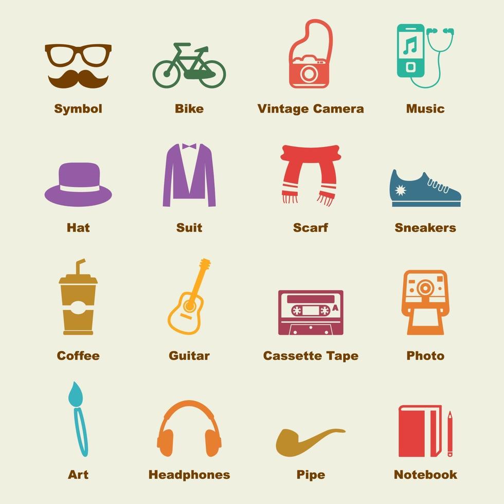 elementos vectoriales hipster vector